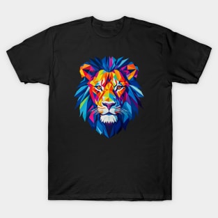 Colourful Geometric Lion T-Shirt